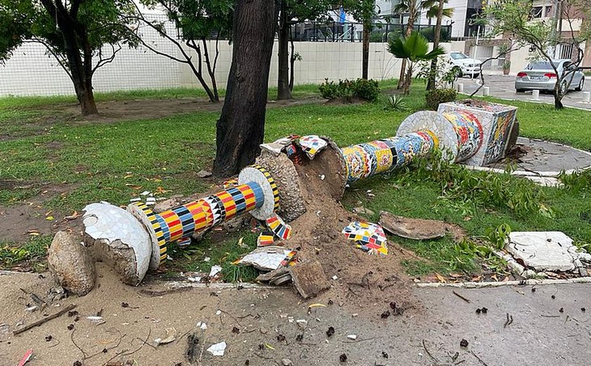 Grande volume de chuvas destrói escultura em homenagem a Nise da Silveira