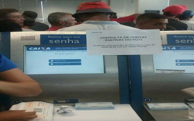 Agência da Caixa em João Pessoa cobra por impressão do saldo de inativos do FGTS