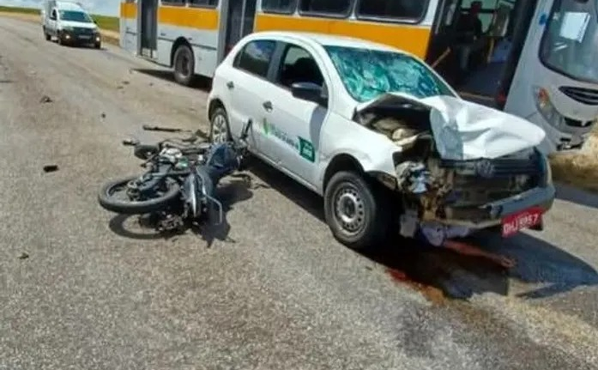 Dois morrem em acidente entre taxi e motocicleta em Boca da Mata