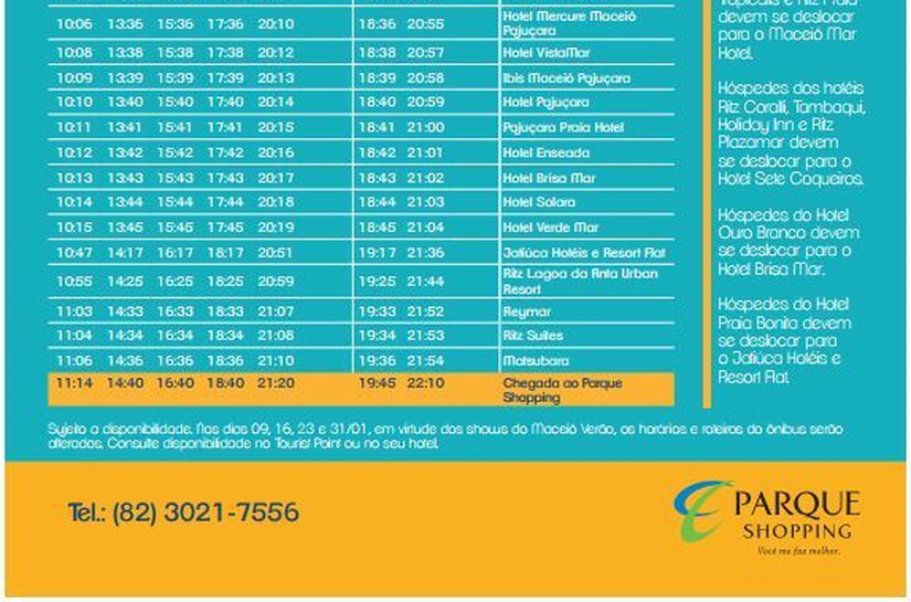 Free Bus turístico de verão do Parque Shopping volta a circular na orla da Maceió