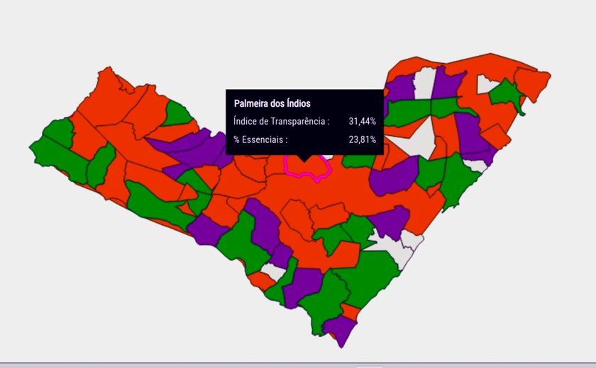 Palmeira dos Índios registra um dos piores índices de transparência em Alagoas; apenas 31,44%