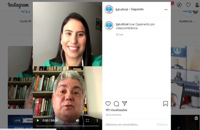 Casamento por videoconferência é debatido em live do TJAL no Instagram
