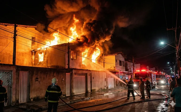 Incêndio em casa de acumulador causa pânico e Defesa Civil interdita imóvel no Benedito Bentes