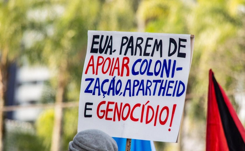 'Vigília' em São Paulo protesta contra política dos EUA em Gaza