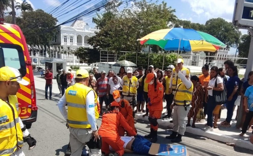 Ronda no Bairro presta assistência a idoso atropelado no Centro de Maceió