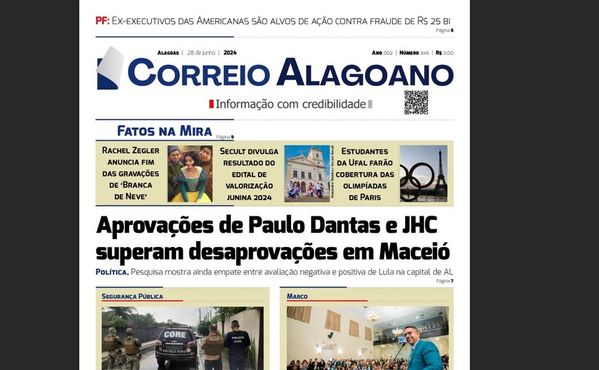 Aprovações de Paulo Dantas e JHC superam desaprovações em Maceió
