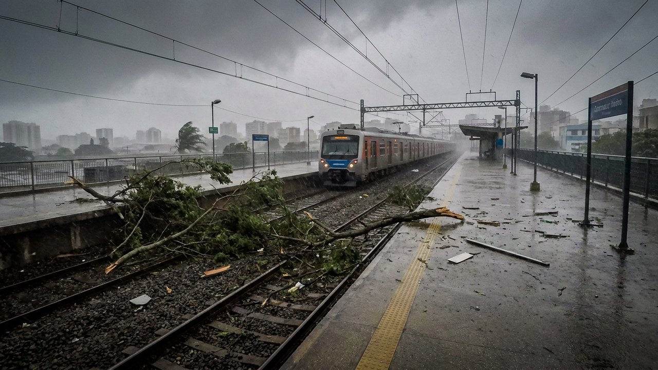 Por que o metrô e os trens pararam de funcionar durante vendaval no Rio? Entenda