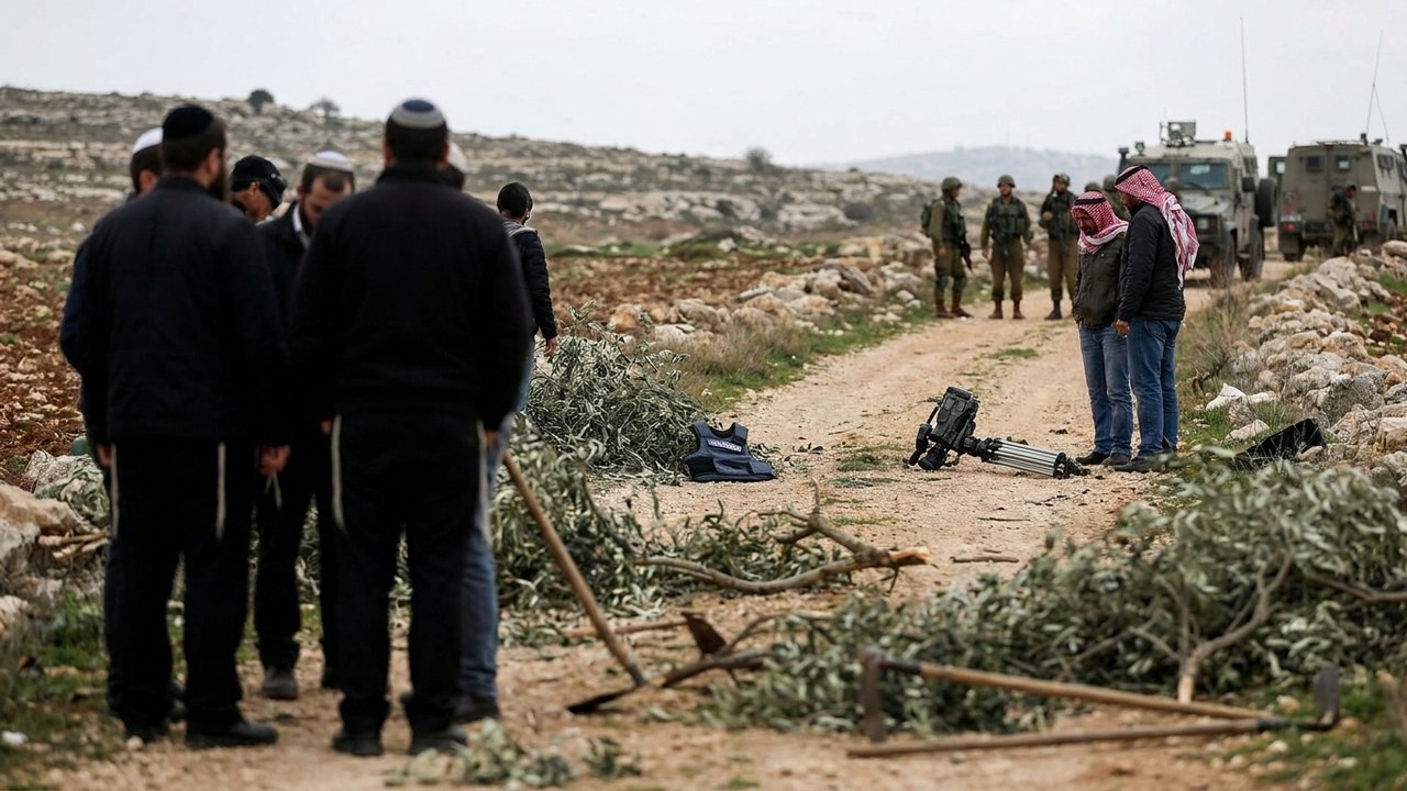 Colonos israelenses espancam agricultores palestinos e jornalista na Cisjordânia