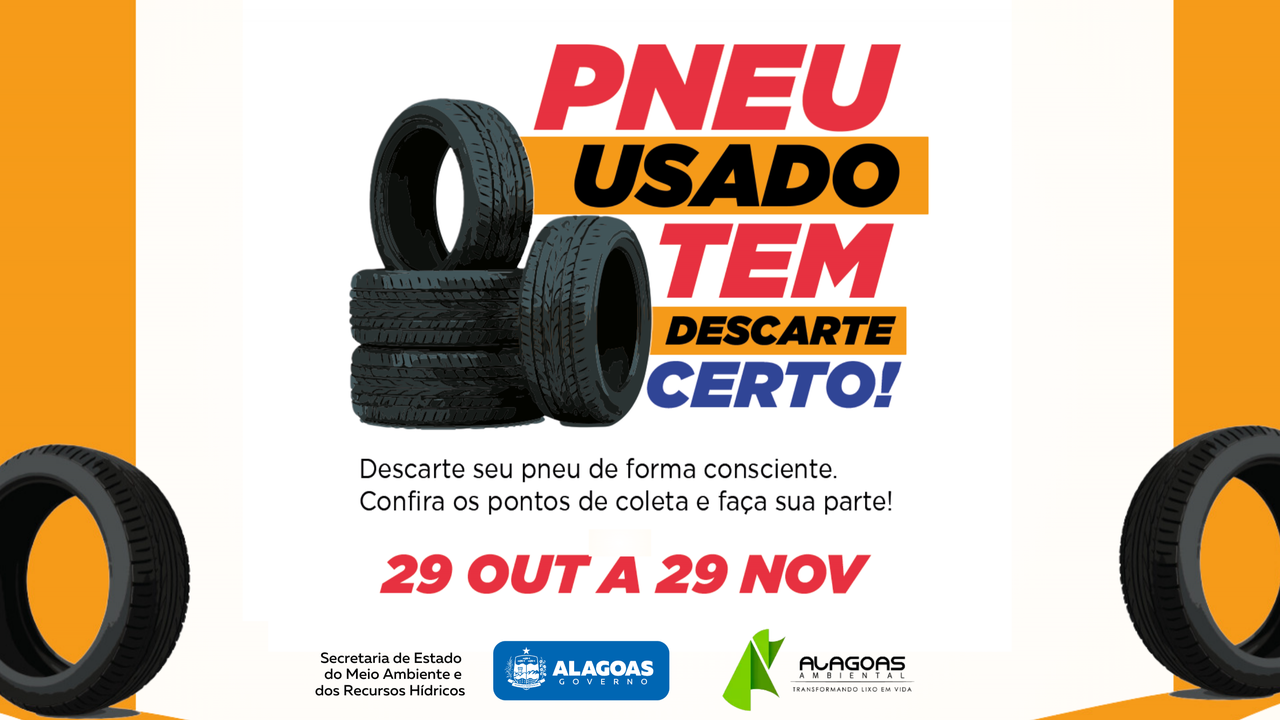 Campanha “Pneu usado tem descarte certo” tem início no próximo dia 29