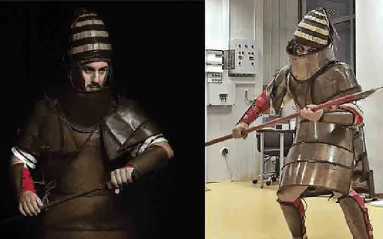 Vinho antes da batalha e proteção de 23kg: soldados gregos testam armadura histórica em estudo sobre guerras na Grécia antiga