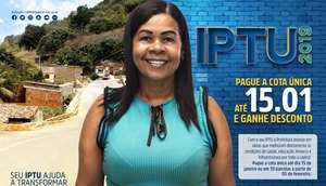 Prazo para pagamento em cota única do IPTU termina hoje, 15