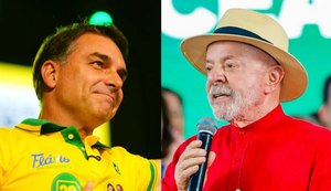 Flávio Bolsonaro e Lula. / Foto: Reprodução.