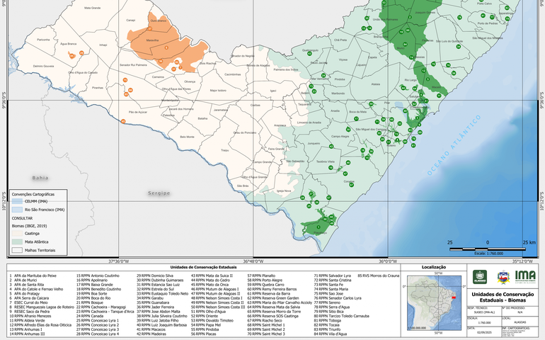 Mata Atlântica e Caatinga: 85 Unidades de Conservação são protegidas pelo Governo de Alagoas