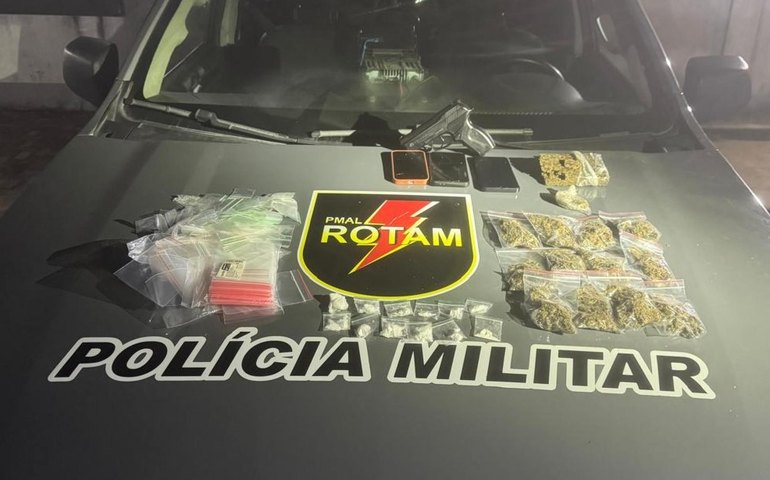 Polícia Militar apreende drogas e prende foragido da Justiça em Maceió