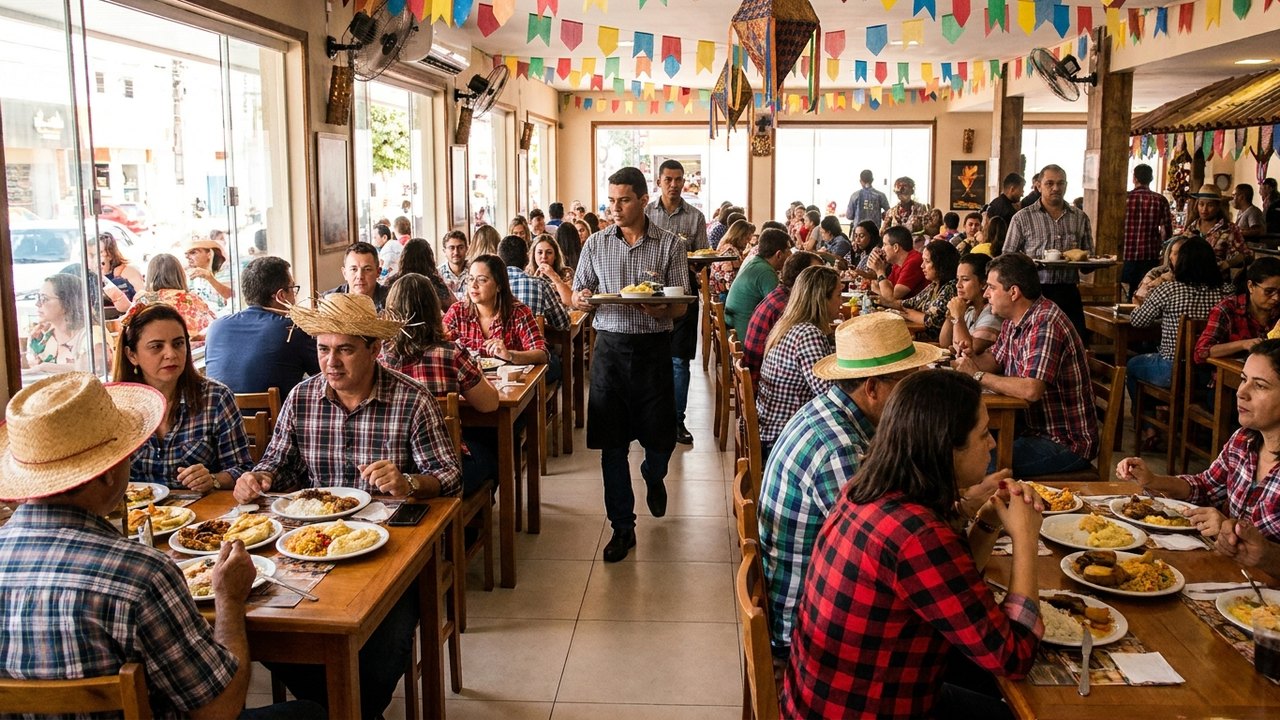 Alagoas lidera crescimento em restaurantes nordestinos no país durante os arraiás com alta de 135% nas transações