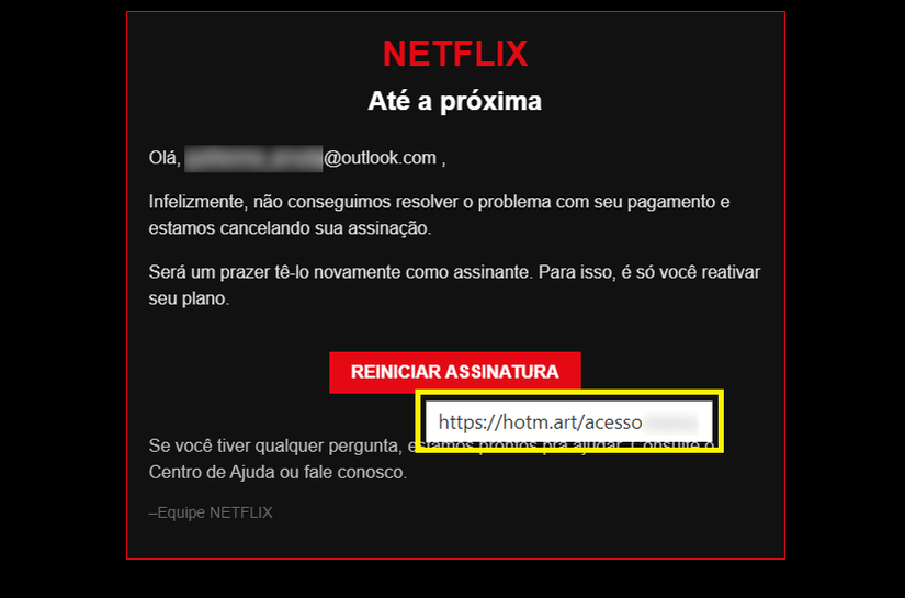 Golpe de phishing se passa pela Netflix e engana usuários com promessa de reativação de assinatura, alerta ESET
