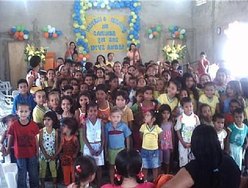 Crianças lotaram o templo em Jaramataia