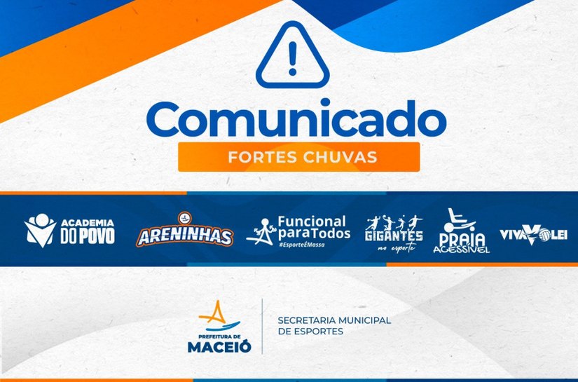 Atividades esportivas são suspensas em Maceió devido às fortes chuvas