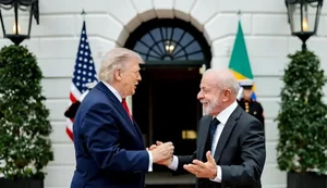 Lula e trump em reunião. Fonte: Internet