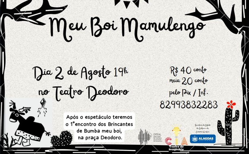 Teatro Deodoro é o Maior Barato apresenta o espetáculo infantil “Meu Boi Mamulengo'