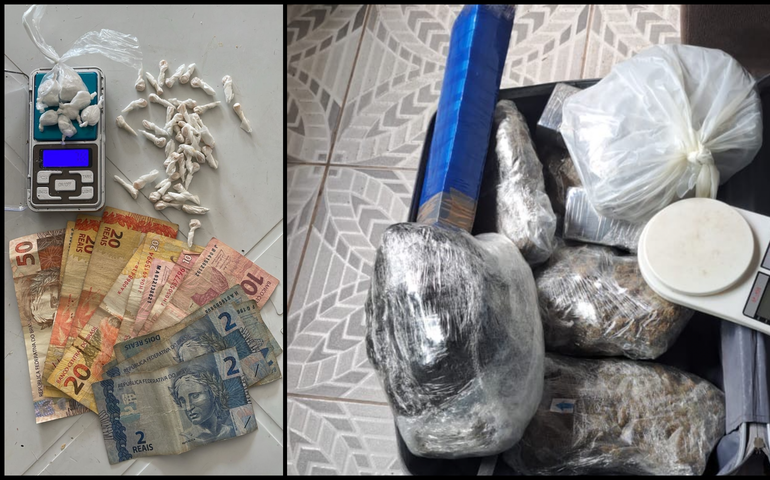 PM apreende quase dez quilos de drogas durante ações em Marechal e Barra de São Miguel