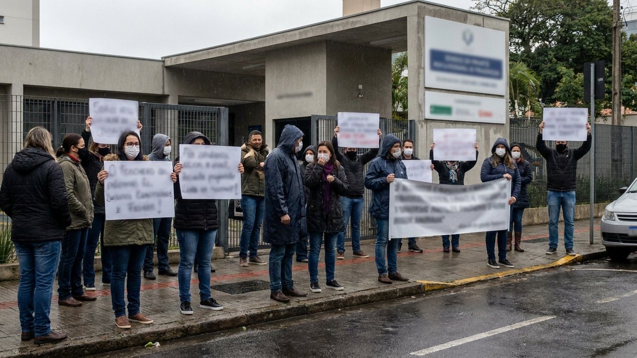 Professores de escolas particulares fazem paralisação de 24 horas por reajuste salarial
