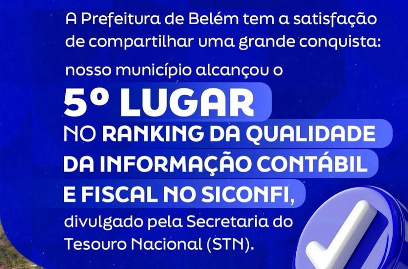 Belém se destaca em Transparência Governamental e conquista 5º lugar em AL
