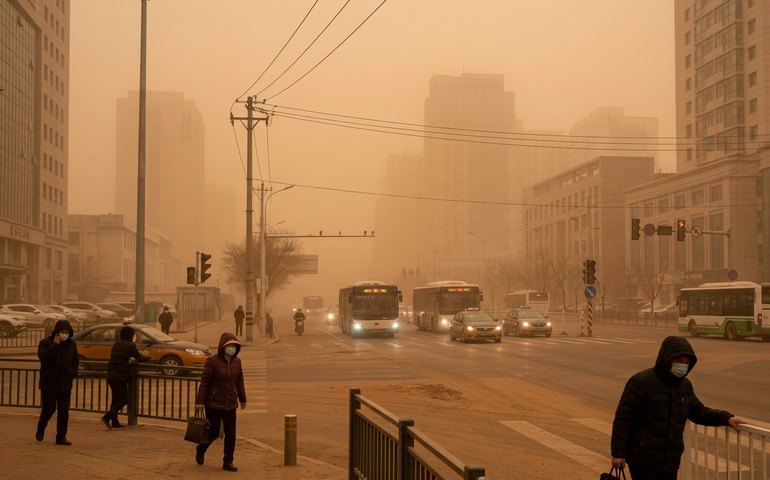 Tempestade de areia severa atinge cidade de Harbin, no nordeste da China