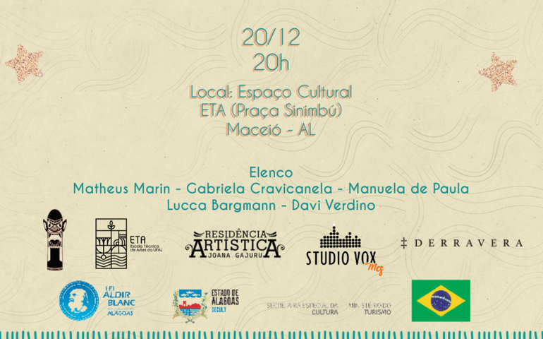 Peça alagoana ‘Carranca – As estrelas vão parar de brilhar’ estreia nesta próxima terça-feira (20)