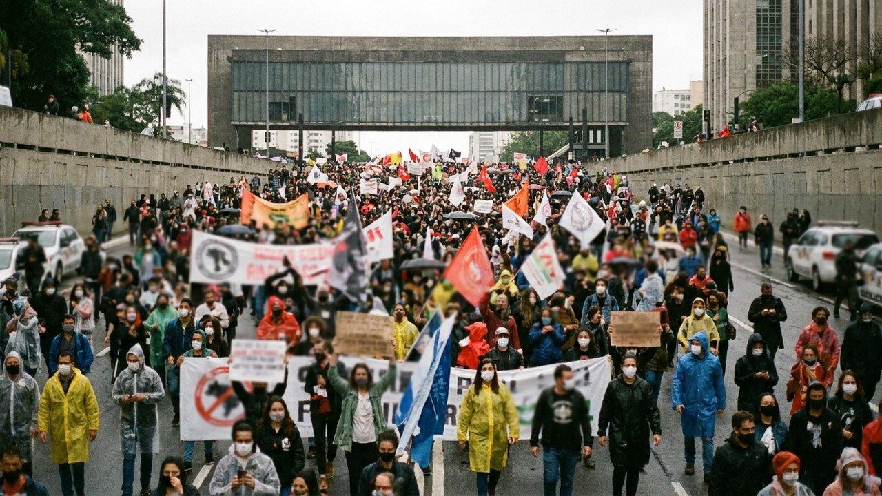 Em São Paulo, manifestantes cobram do Senado fim da escala 6 x 1