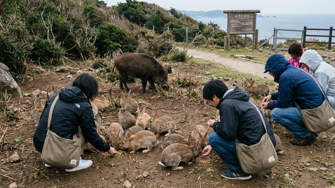 Alimentar coelhos em ilha turística do Japão pode afetar todo o ecossistema — e envolver até javalis, conclui estudo
