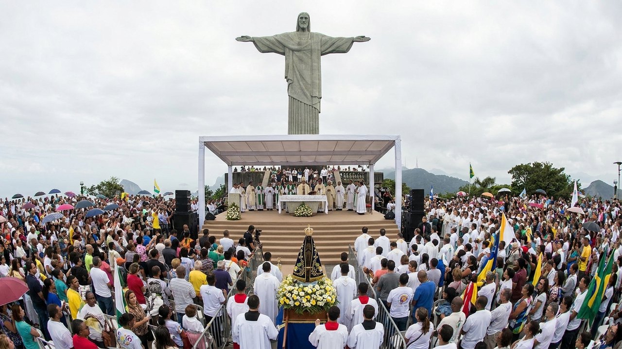 Missa celebra 95 anos do Cristo Redentor e dia de Nossa Senhora Aparecida