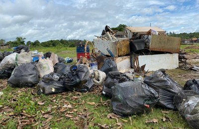 Prefeitura do Pilar mobiliza pescadores e ação tira mais de 4 toneladas de lixo da lagoa Manguaba