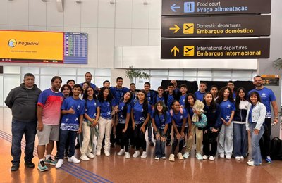 Estudantes alagoanos desembarcam em Uberlândia (MG) para competir nos Jogos Escolares Brasileiros