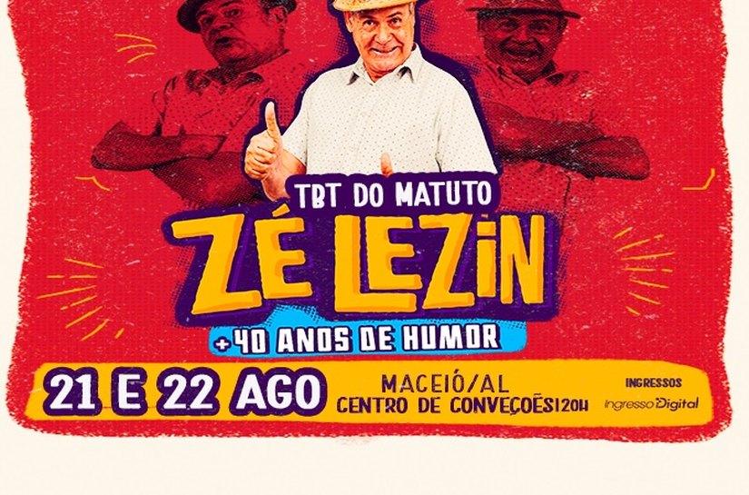 Com duas apresentações, Zé Lezin volta a Maceió com espetáculo “Tbt do Matuto”