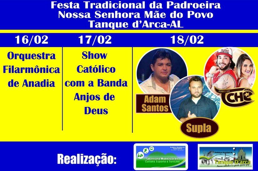Programação da festa da padroeira de Tanque D’Árca começa na sexta-feira, 10