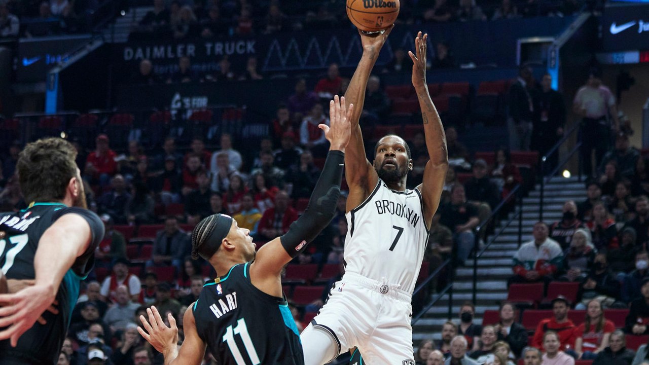 Kevin Durant faz 35 pontos na vitória do Brooklyn sobre o Portland na NBA