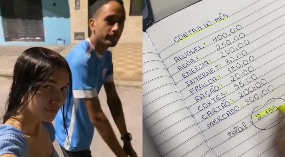 Yasmin Andrade compartilhou as despesas de casa onde vive com marido e filho