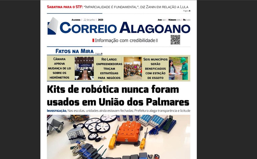 Kits de robótica nunca foram usados em União dos Palmares