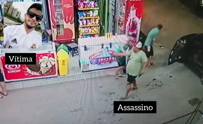 Câmeras filmaram momento em que homem atira contra frentista