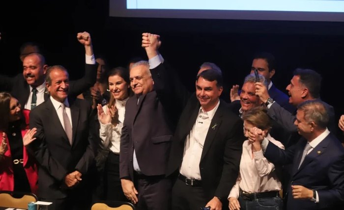 Alfredo Gspar no momento em que foi anunciado como vice-presidente na chapa de Flávio Bolsonaro
