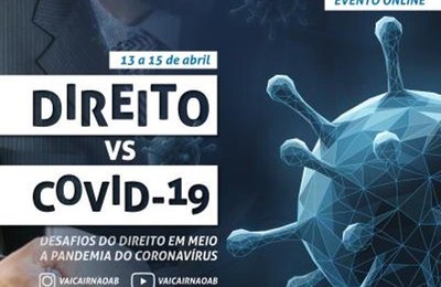 “Direito vs Covid-19” é tema de Congresso Online de Direito 