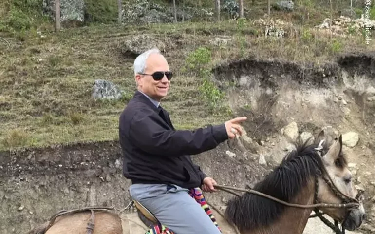 Papa Leão XIV recebe cavalo branco de presente