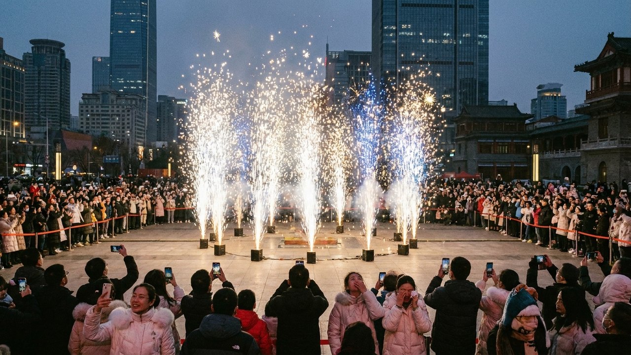 Assustador, mas emocionante: espetáculo de fogos de artifício a frio acontece na China