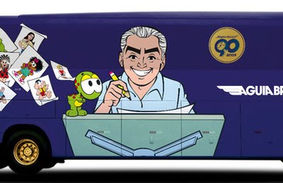 Viação Águia Branca homenageia os 90 anos de Mauricio de Sousa com novo ônibus temático