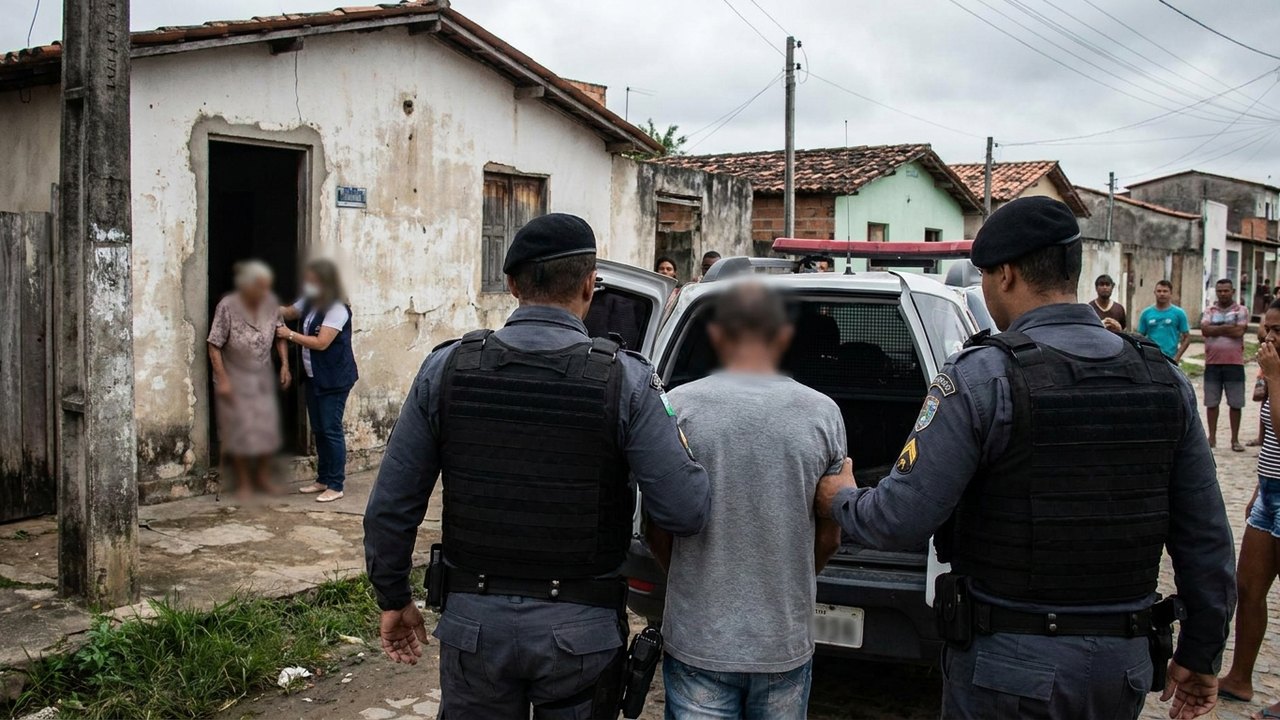 Homem é preso suspeito de abandonar e maltratar pai de 80 anos em São Miguel dos Campos