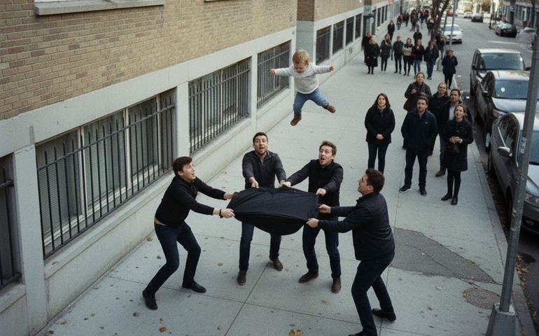 Bebê cai da janela do 10º andar e sobrevive após ação rápida de populares