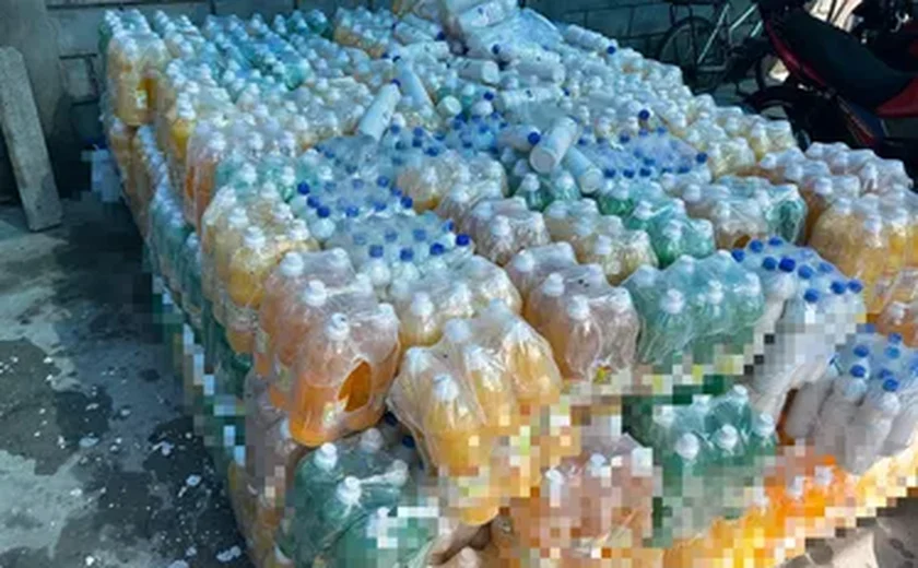 Vigilância Sanitária apreende mais de 5 mil litros de saneantes clandestinos no Canaã