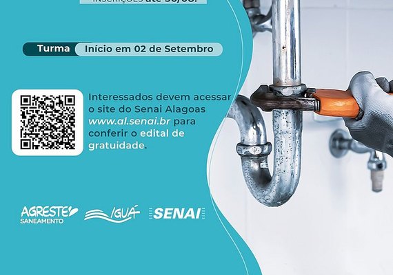 Nova turma para curso gratuito de encanador é aberta; saiba como se inscrever