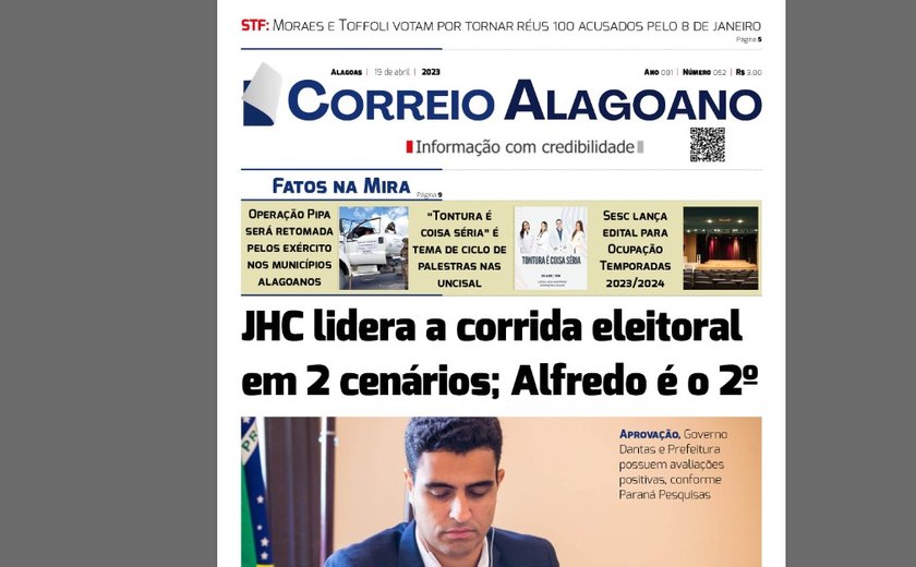 JHC lidera a corrida eleitoral em 2 cenários; Alfredo é o 2º
